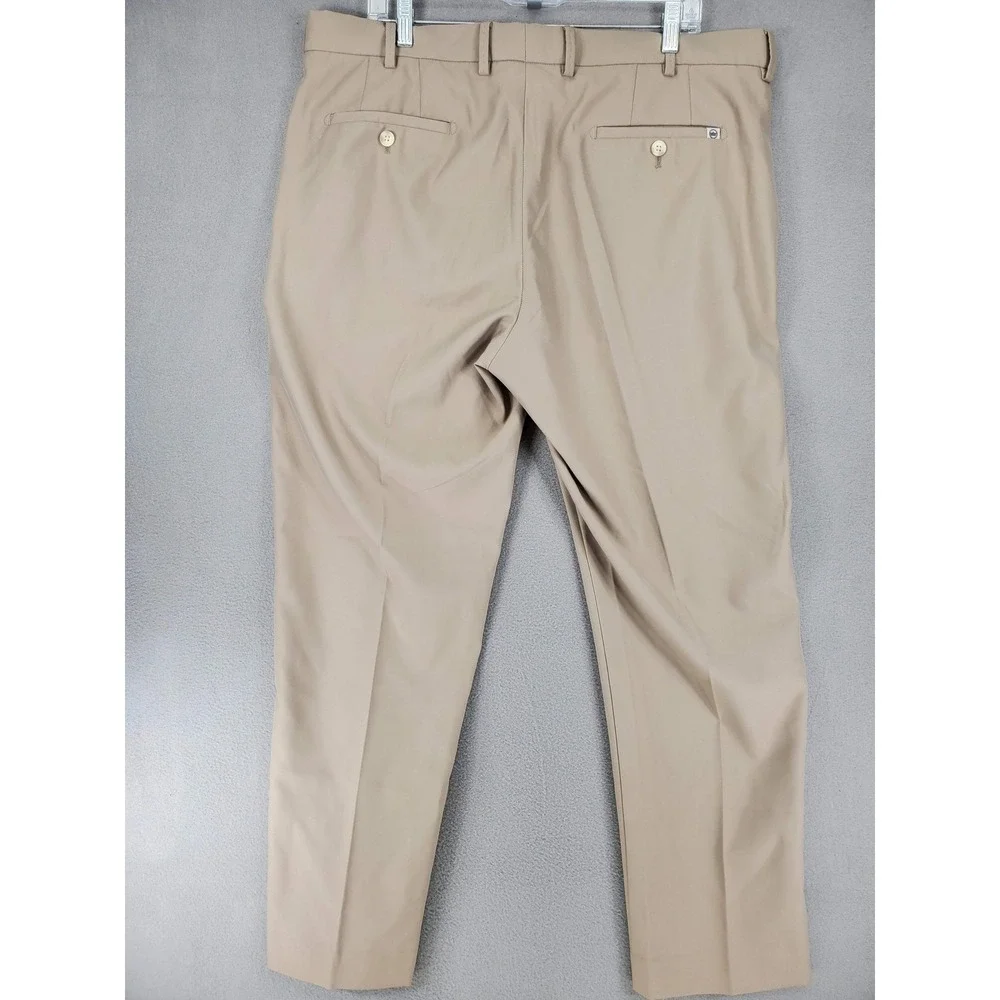 Peter Millar Performance Golf Durham High Drape Pants Men 38x30 Khaki Tan